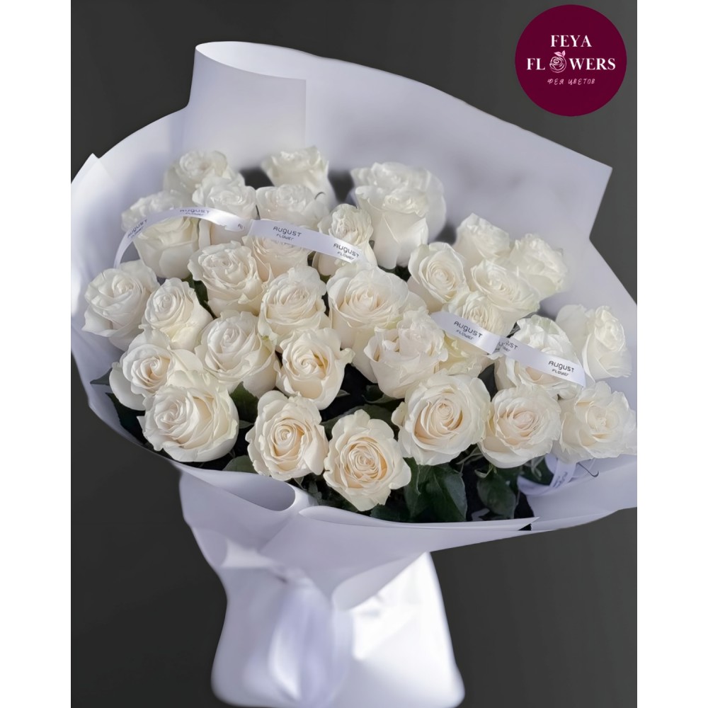 31 ақ раушан гүл шоғы