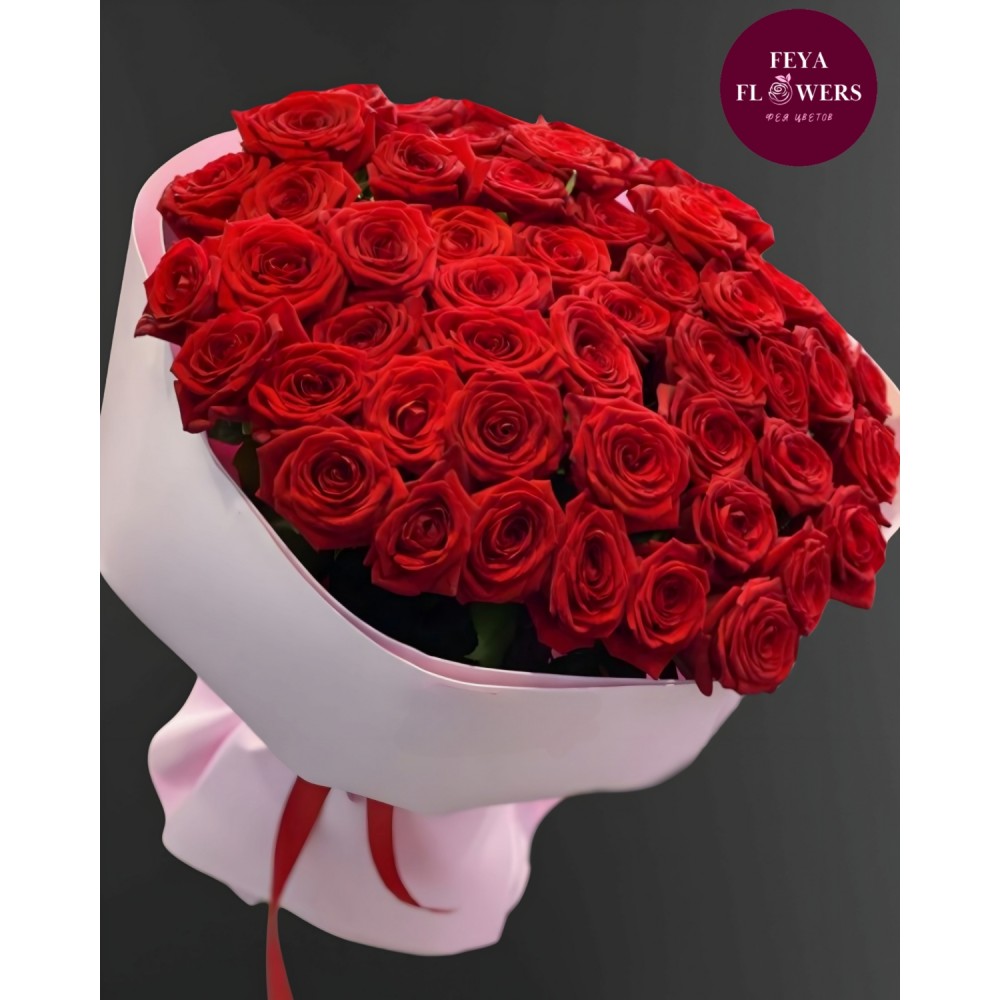 51 қызыл раушан гүл шоғы